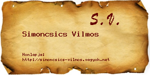 Simoncsics Vilmos névjegykártya